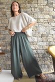 Basso Shirring Wide Leg Pant Deep Moss